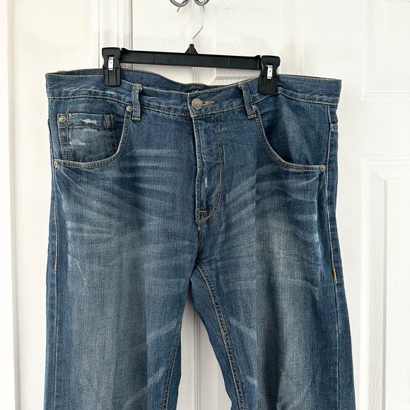 Marc Ecko Vintage Y2K Standard Embroidered Pocket Cut & Sew Skull Denim Jeans 38 - Picture 4 of 11